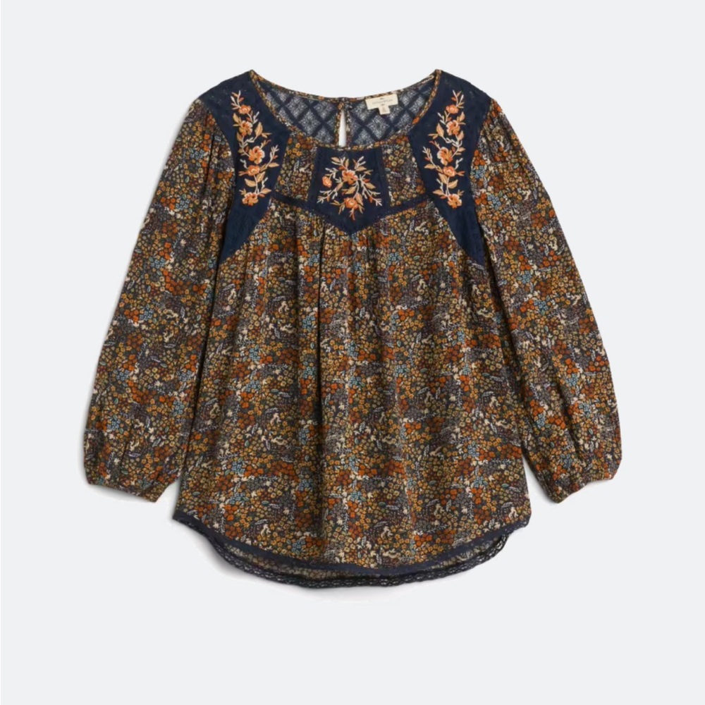 Floral Embroidered Women's Top